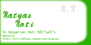 matyas noti business card